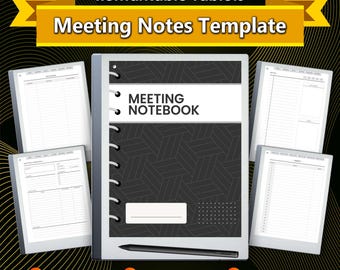Plantilla de notas de reunión de reMarkable 2: Cuaderno PDF con hipervínculos