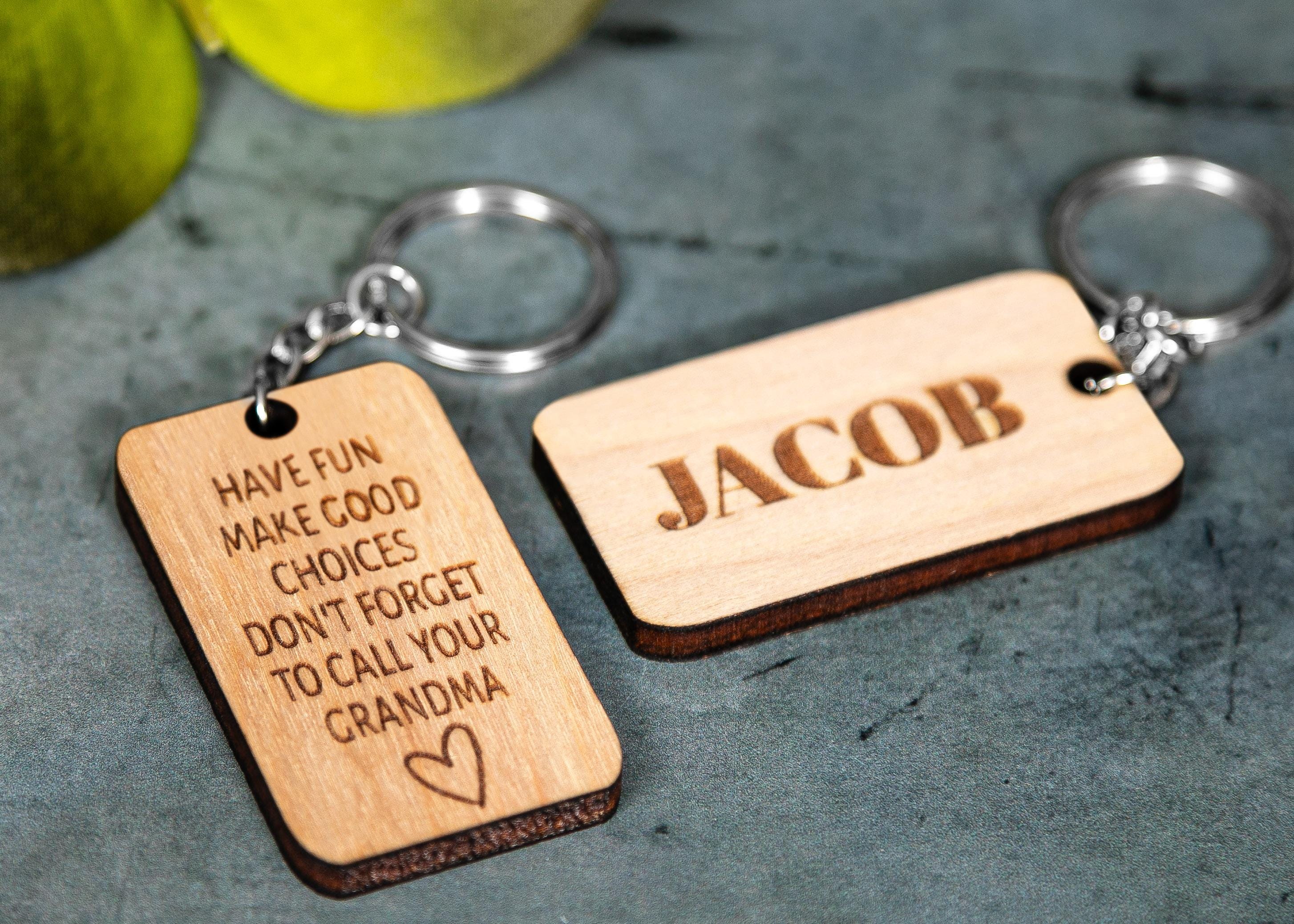 Teen Driver Keychain, Wooden Engraved Keychain, Custom Name Keychain ...