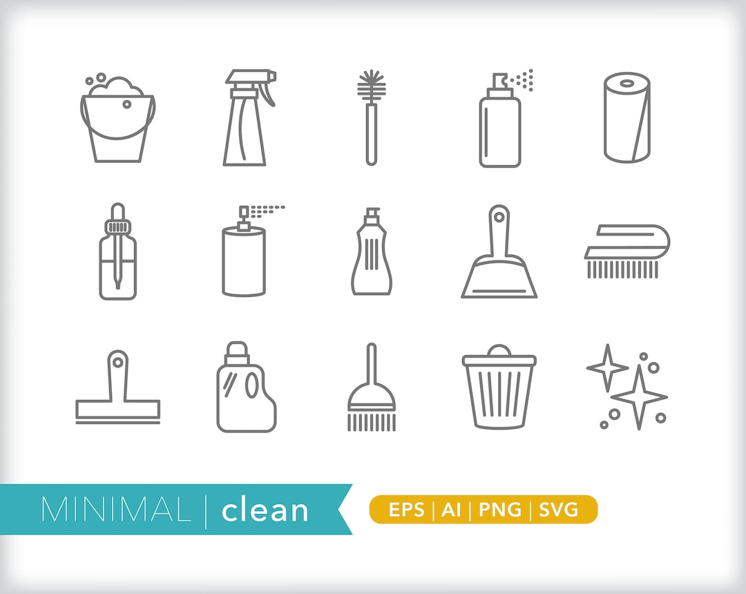 Clean Icons | Housekeeping Icon Illustrations | SVG AI PNG | Digital ...