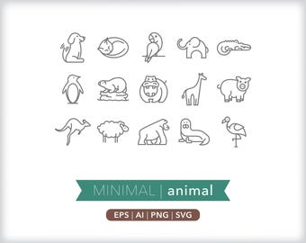 Animal Icon Illustrations: Critter SVG PNG AI Set (Digital Download)
