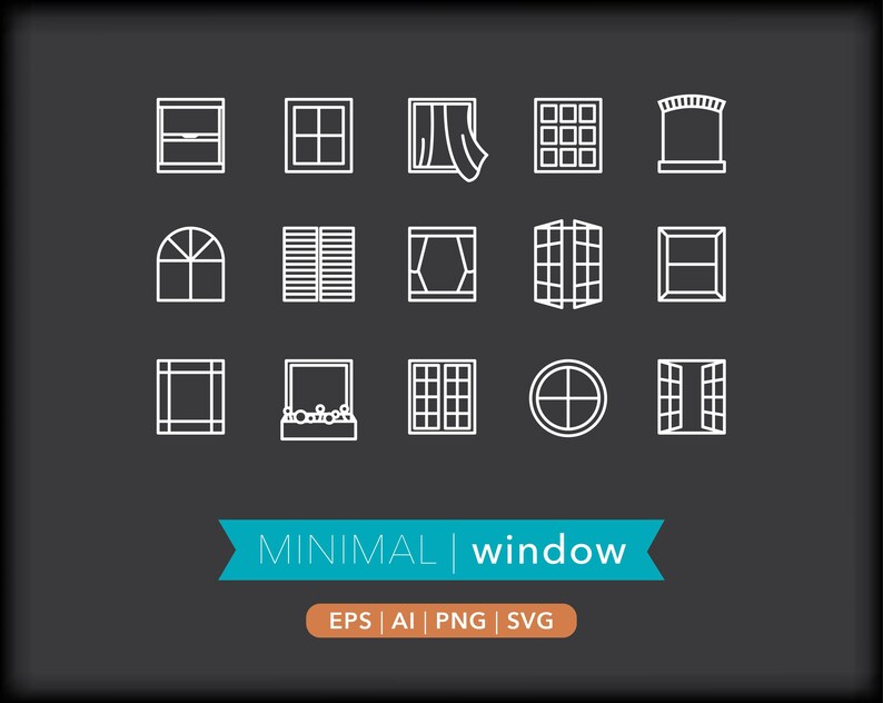 Window Icons | SVG AI PNG | Digital Download for Design, Social Media ...