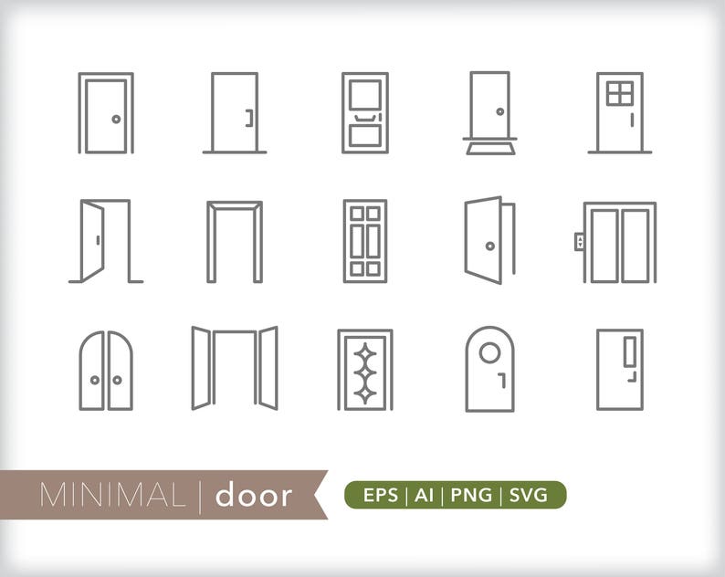 Tür-Icons | SVG PNG Datei | Sofortiger digitaler Download für Design ...