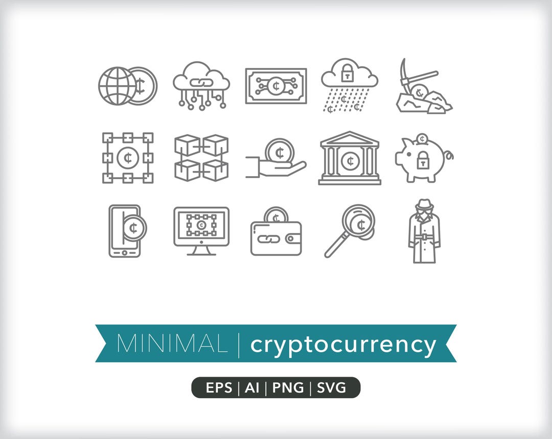 Cryptocurrency Icons: Blockchain SVG, AI, PNG (digital Download) - Etsy