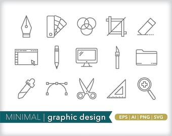 Graphic design icons | Design software icon illustrations | SVG AI PNG | Digital Download for design, social media, web, die-cut