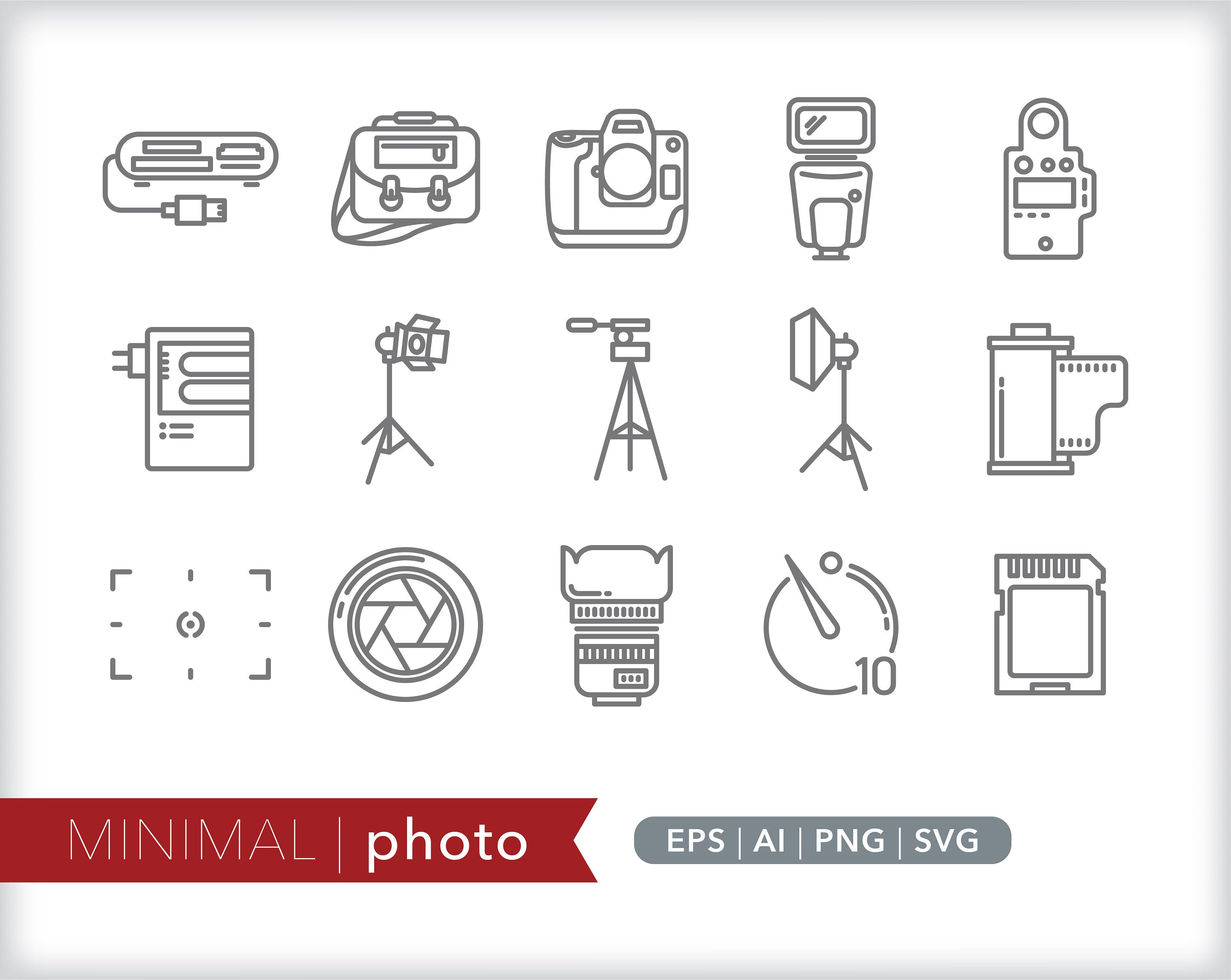 Photo Icons Camera Icon Illustrations Eps Ai Png Etsy