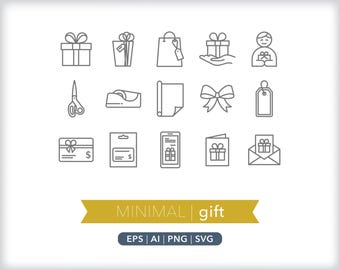 Gift Icons: Holiday & Birthday Vector Graphics (SVG, AI, PNG) (Digital Download)