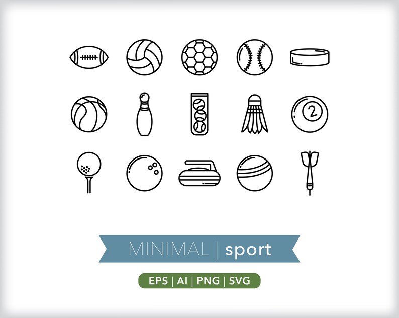 Iconenset sportuitrusting: SVG, AI, PNG (digitale download) afbeelding 2