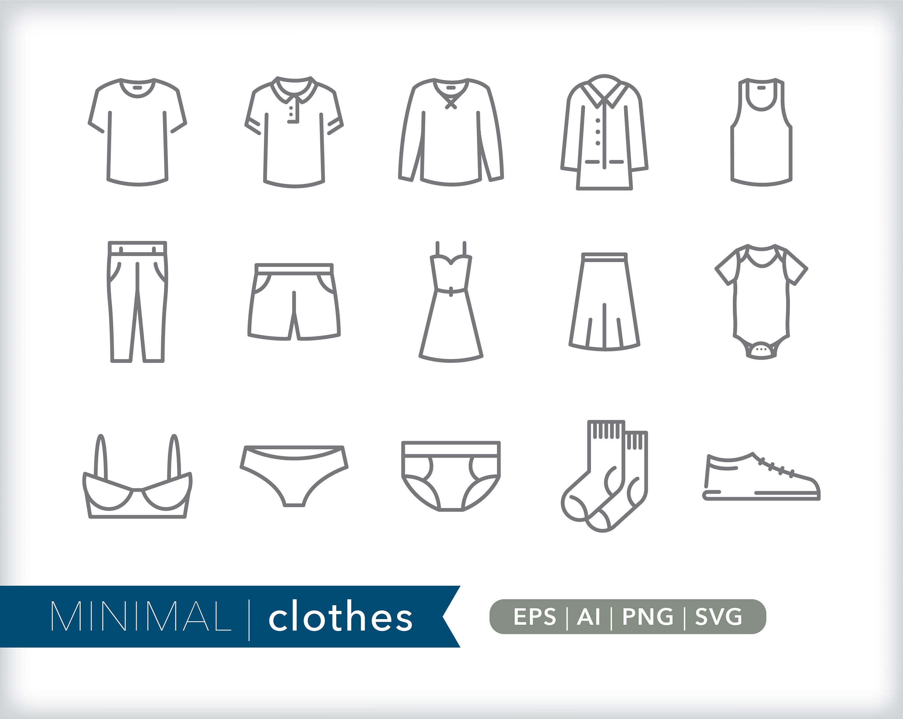 Clothes Icons Apparel Icon Illustrations SVG AI PNG Digital