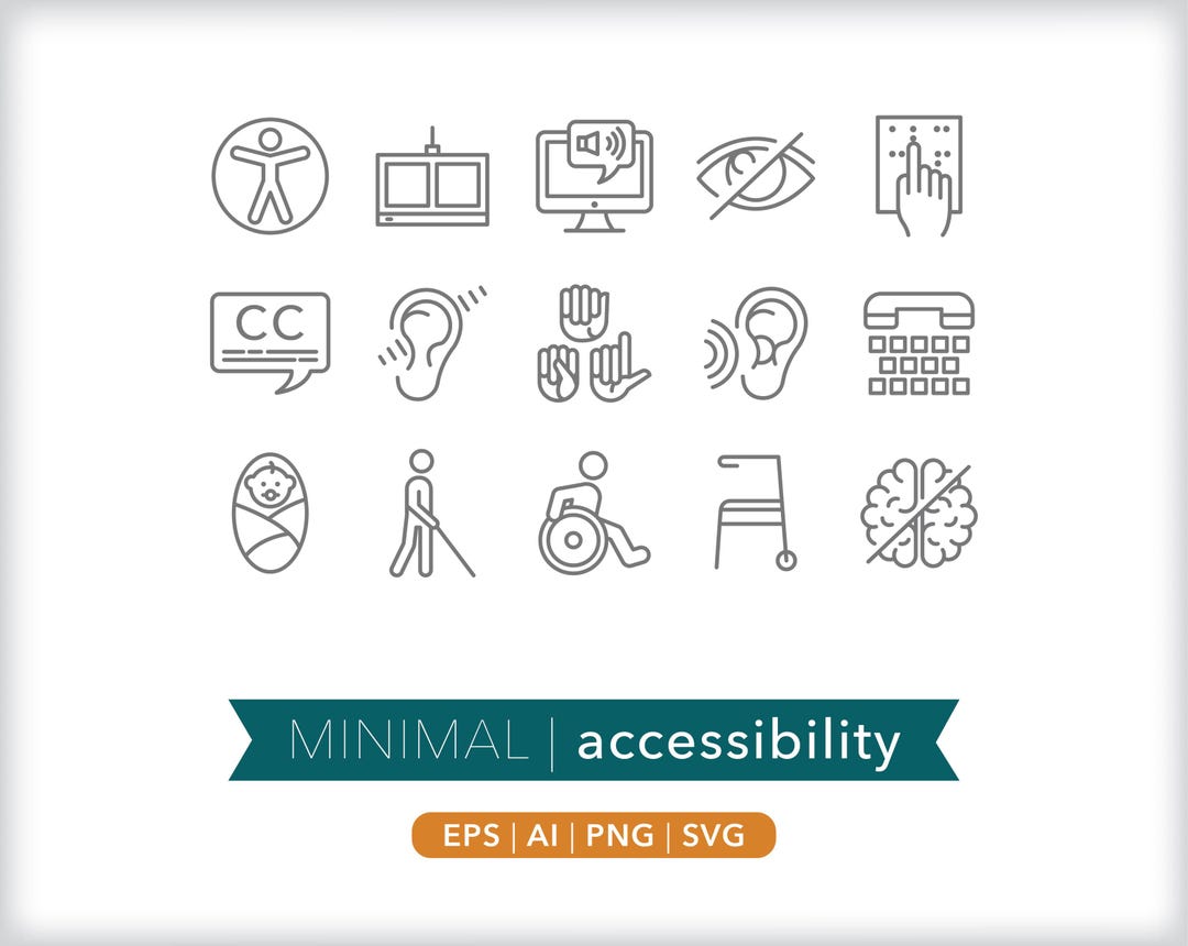 Accessibility Icon Set: Web & Social Media Graphics (digital Download ...