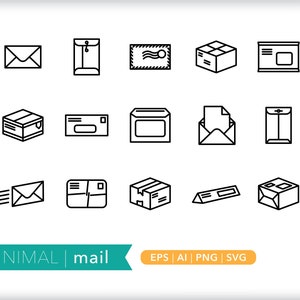Mail Icons Business And Postal Icon Illustrations Eps Ai Etsy Mail Icons Business And Postal Icon Illustrations Eps Ai Etsy