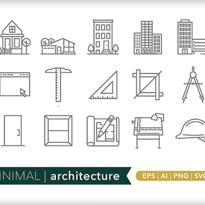 Architecture Icons: Building & Design Elements (Digital Download)