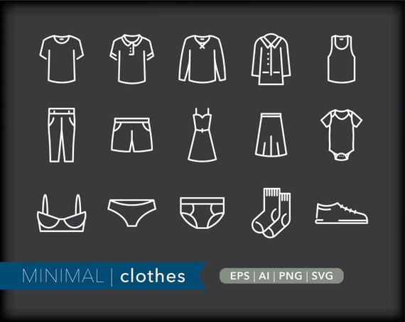 Clothes Icons Apparel Icon Illustrations SVG AI PNG Digital Download for Design Social Media Websites Canva Printables Etsy Canada