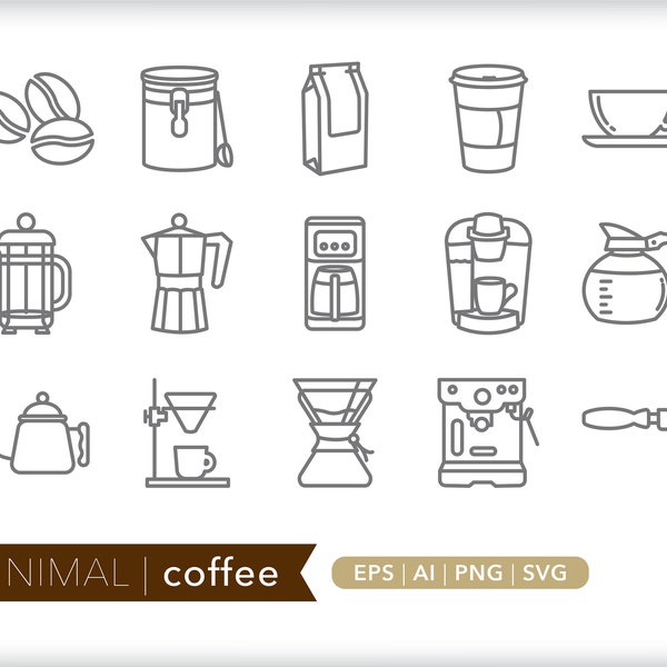 Coffee icons | Drink icons | SVG AI PNG | Instant Digital Download for design, social media, craft and web use