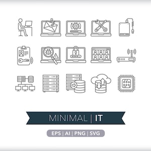 IT Icon Set: Technology Illustrations for Web & Print (Digital Download)