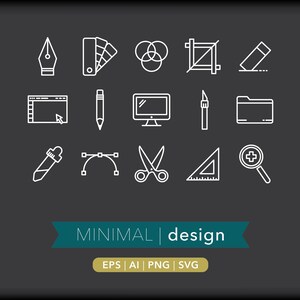 Graphic Design Icons: Software Tool Illustrations (SVG, AI, PNG Digital Download) image 3