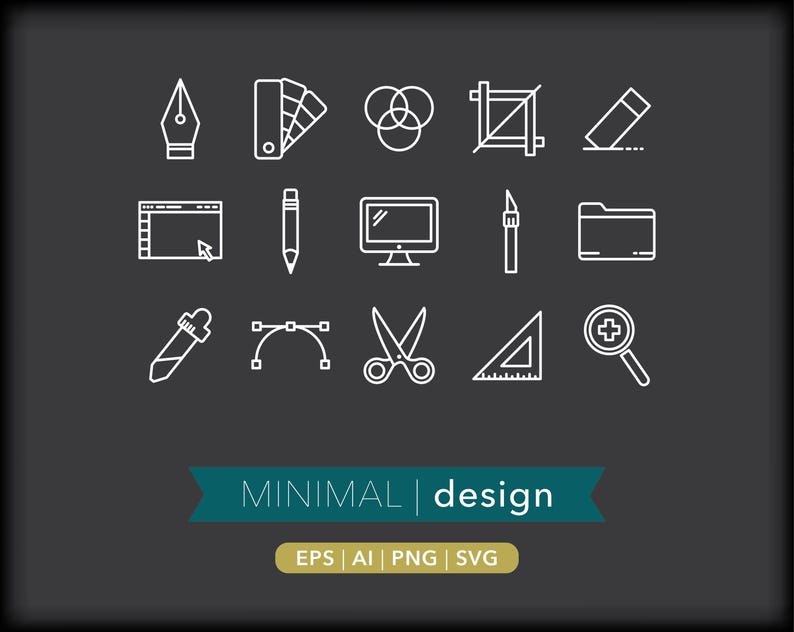 Graphic Design Icons: Software Tool Illustrations (SVG, AI, PNG Digital Download) image 3