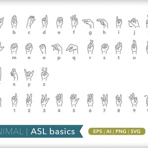 ASL Alphabet & Number Icons: American Sign Language Basics (Digital Download)