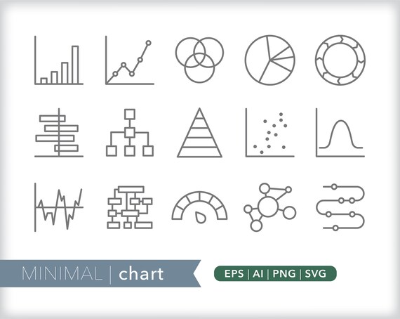 Chart Icons Data Icon Illustrations Eps Ai Png Digital Etsy
