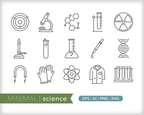 Download Free Science Line Icons Eduation Icon Illustrations Eps Ai Png Etsy SVG Cut Files