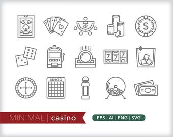 Casino  icons | Las Vegas icon illustrations | SVG AI PNG | Digital Download for design, social media, websites, Canva, printables