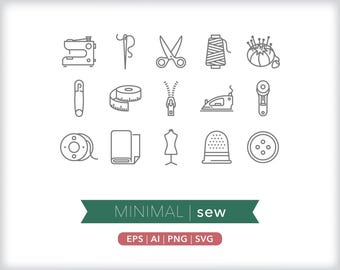 Nähen Handwerk Symbole: SVG, AI, PNG (Digital Download)
