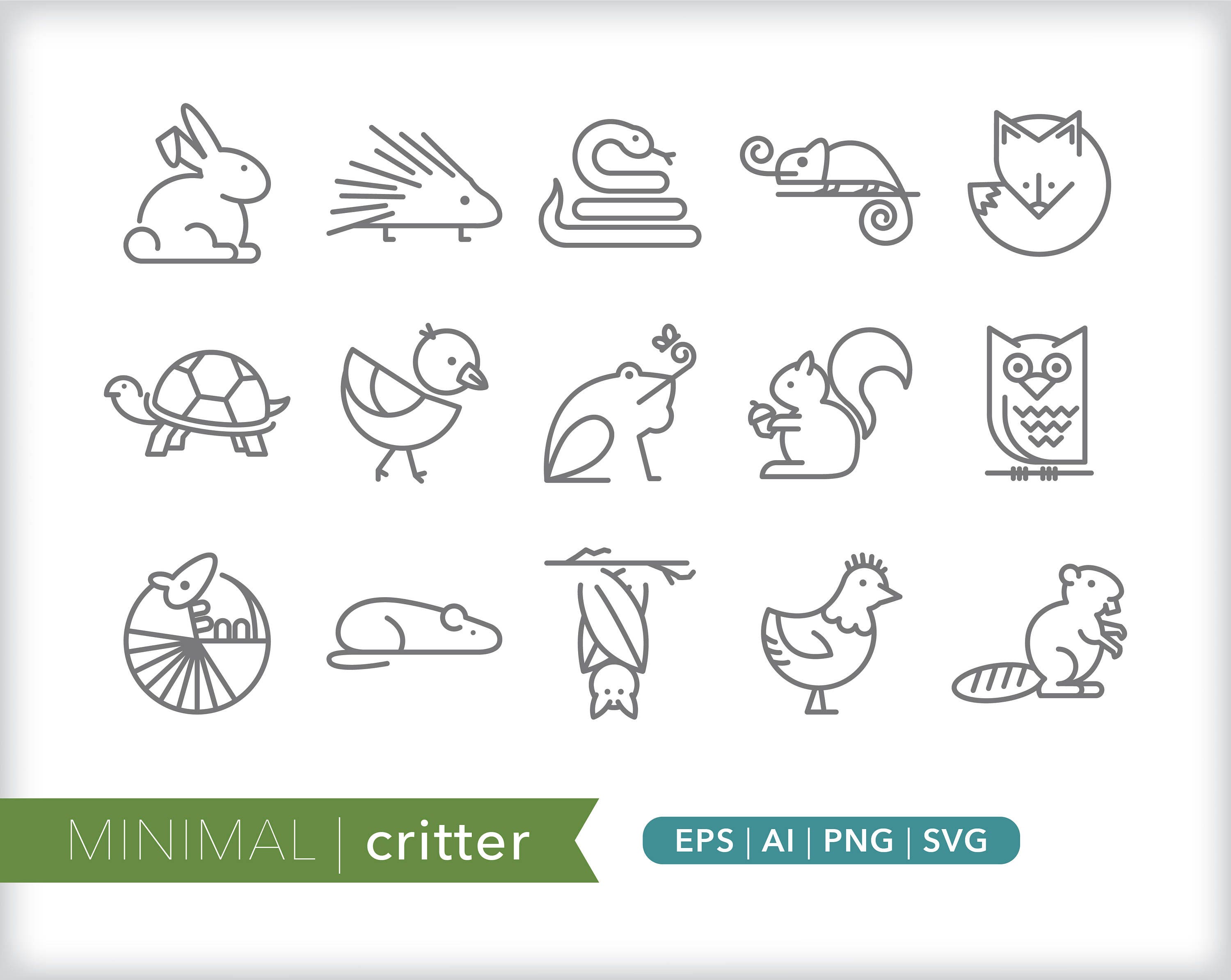 Download Critter Icons Animal Icon Illustrations Eps Ai Png Etsy