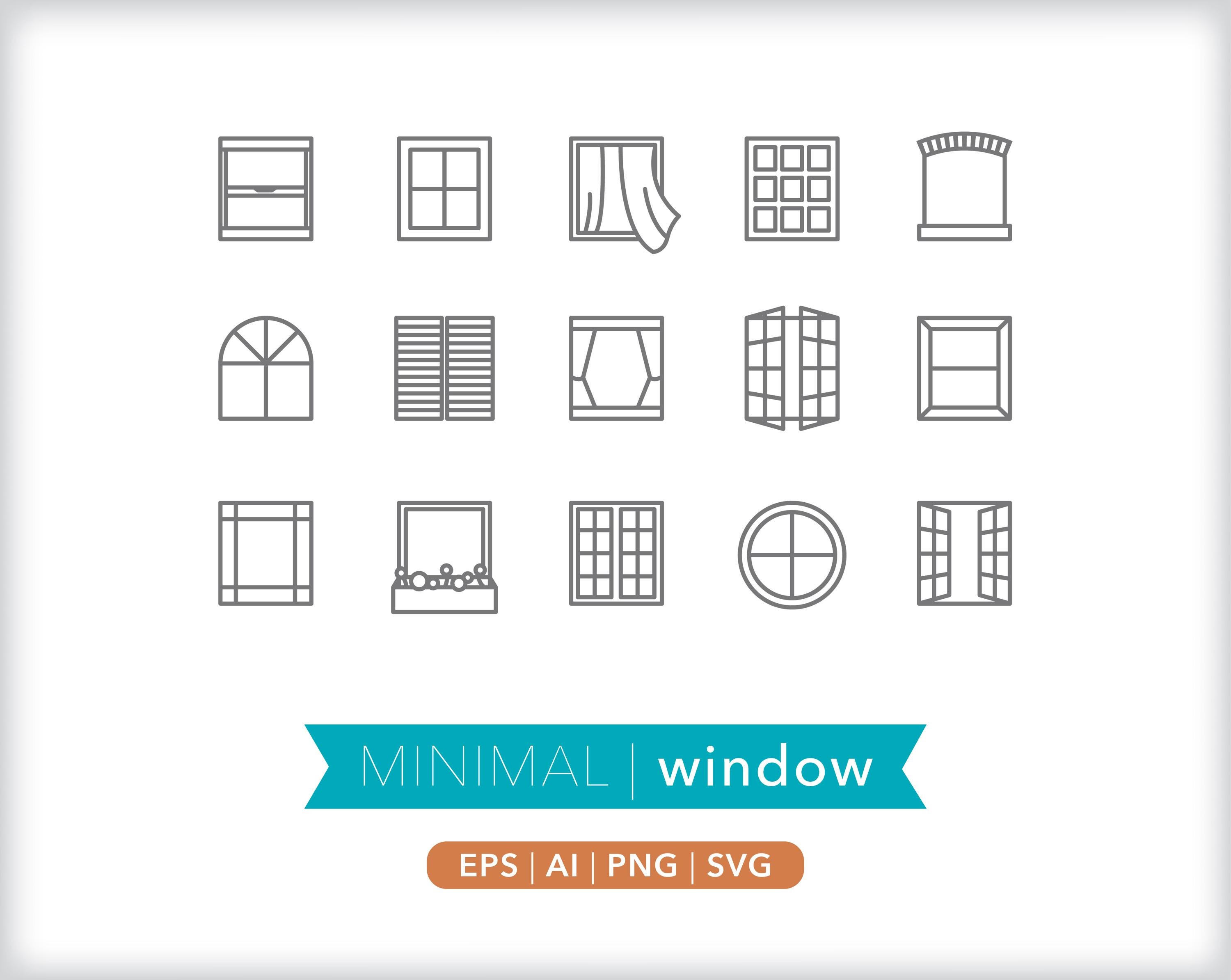 Window Icons | SVG AI PNG | Digital Download for Design, Social Media ...