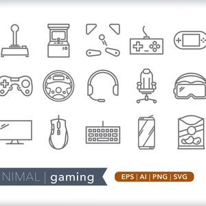 Gaming icons | Video game icons | SVG AI PNG | Digital Download for design, social media, websites, Canva, printables