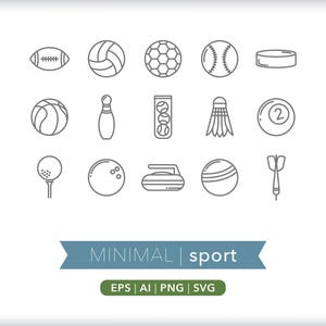 Iconenset sportuitrusting: SVG, AI, PNG (digitale download) afbeelding 1