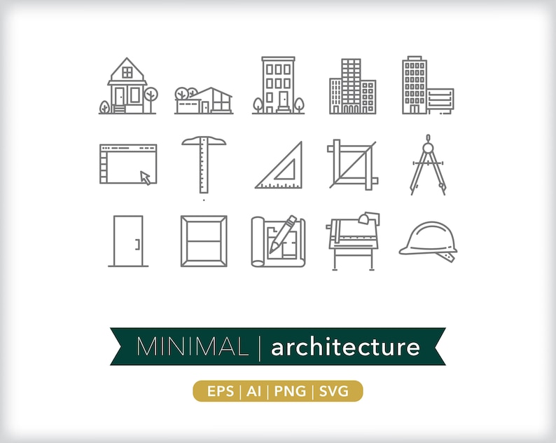Architecture Icons: Building & Design Elements (digital Download) - Etsy