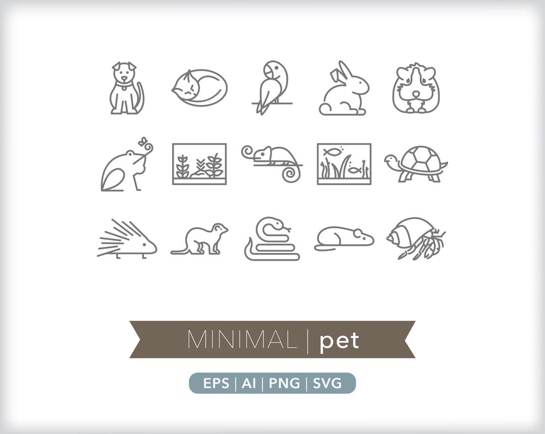 Pet Icons: Animal Illustrations SVG, AI, PNG (digital Download) - Etsy