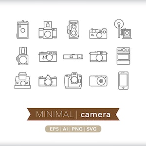 Camera Icons: Photography SVG, AI, PNG (Digital Download)