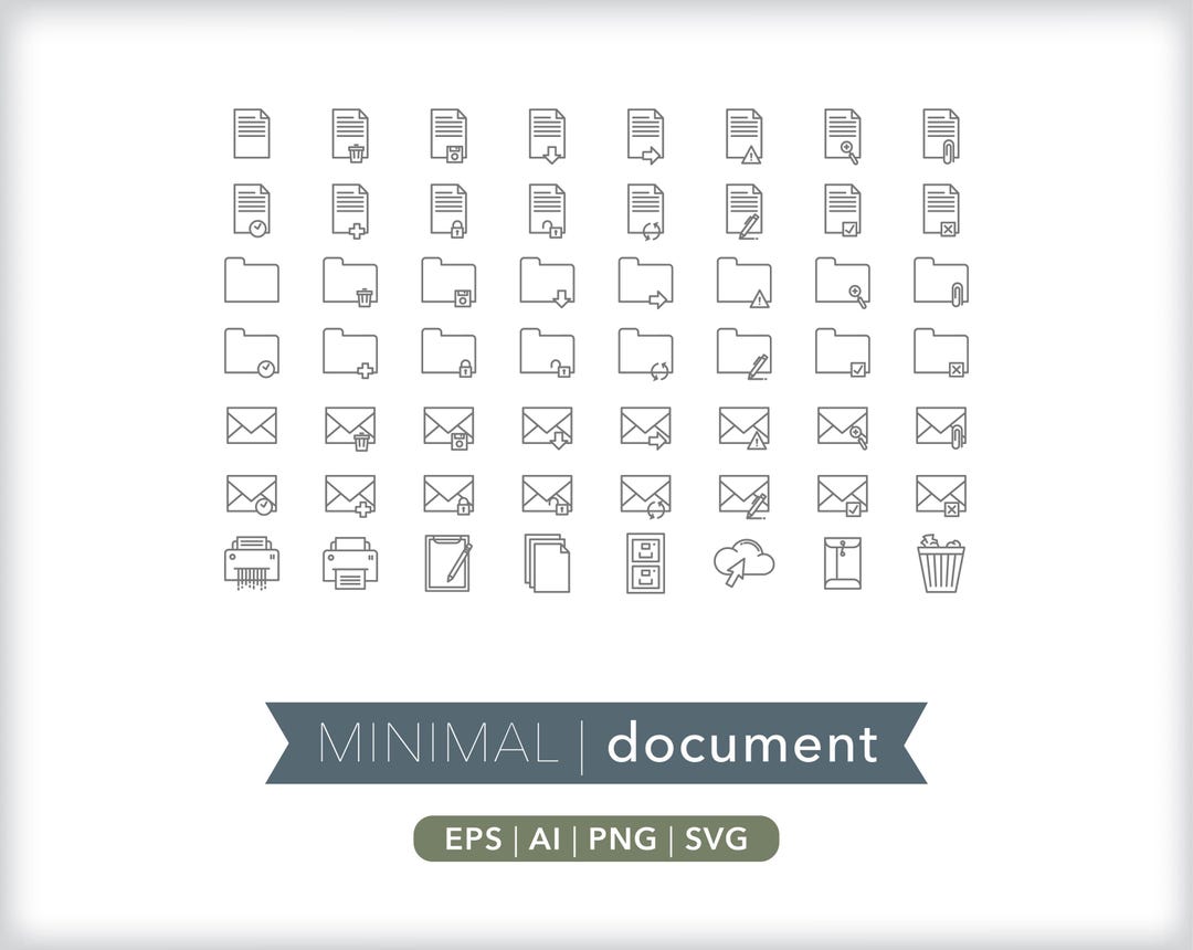 Document Icons: Business SVG AI PNG Set (digital Download) - Etsy