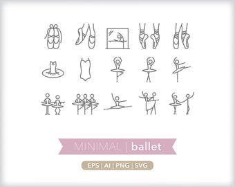 Balletpictogrammen: ballerina-illustraties SVG, AI, png (digitale download)