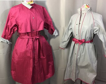 Rubber raincoat | Etsy Coral Rubber Coated Raincoat | Raincoat
