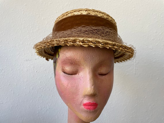 Straw Boater Hat With Golden Yellow 