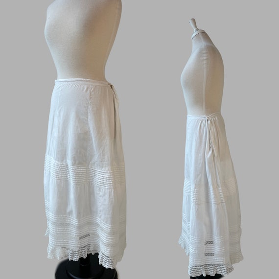 Victorian White Cotton Ankle Length Half Slip Vin… - image 6
