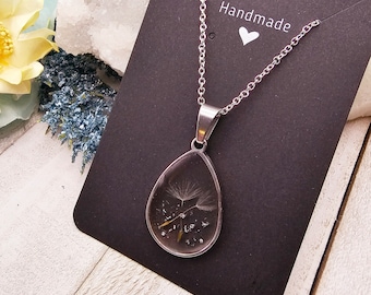 Silver Dandelion Seeds Pendant