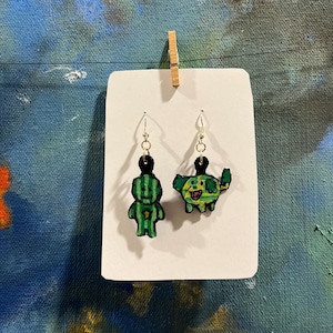 Watermelon Steven and Dog Earrings