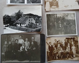 Lot of 8 Vintage Family Photographs, Children with Parent or Grand Parents, Old Photographs
