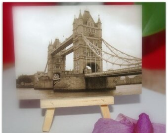 ACEO collectable trading card photo print, 'Tower Bridge' London UK, Bridge Photo