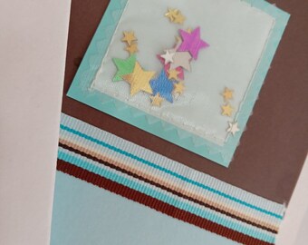 Colorful Shiny Stars Greeting Card, 'You Are My Star' Card. Blank Inside