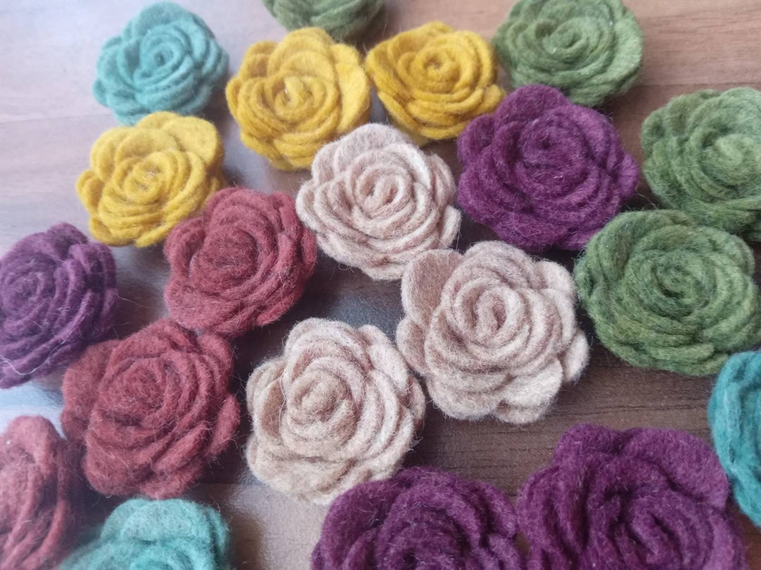 24 Mini Felt Posies of Mixed Colors - Etsy