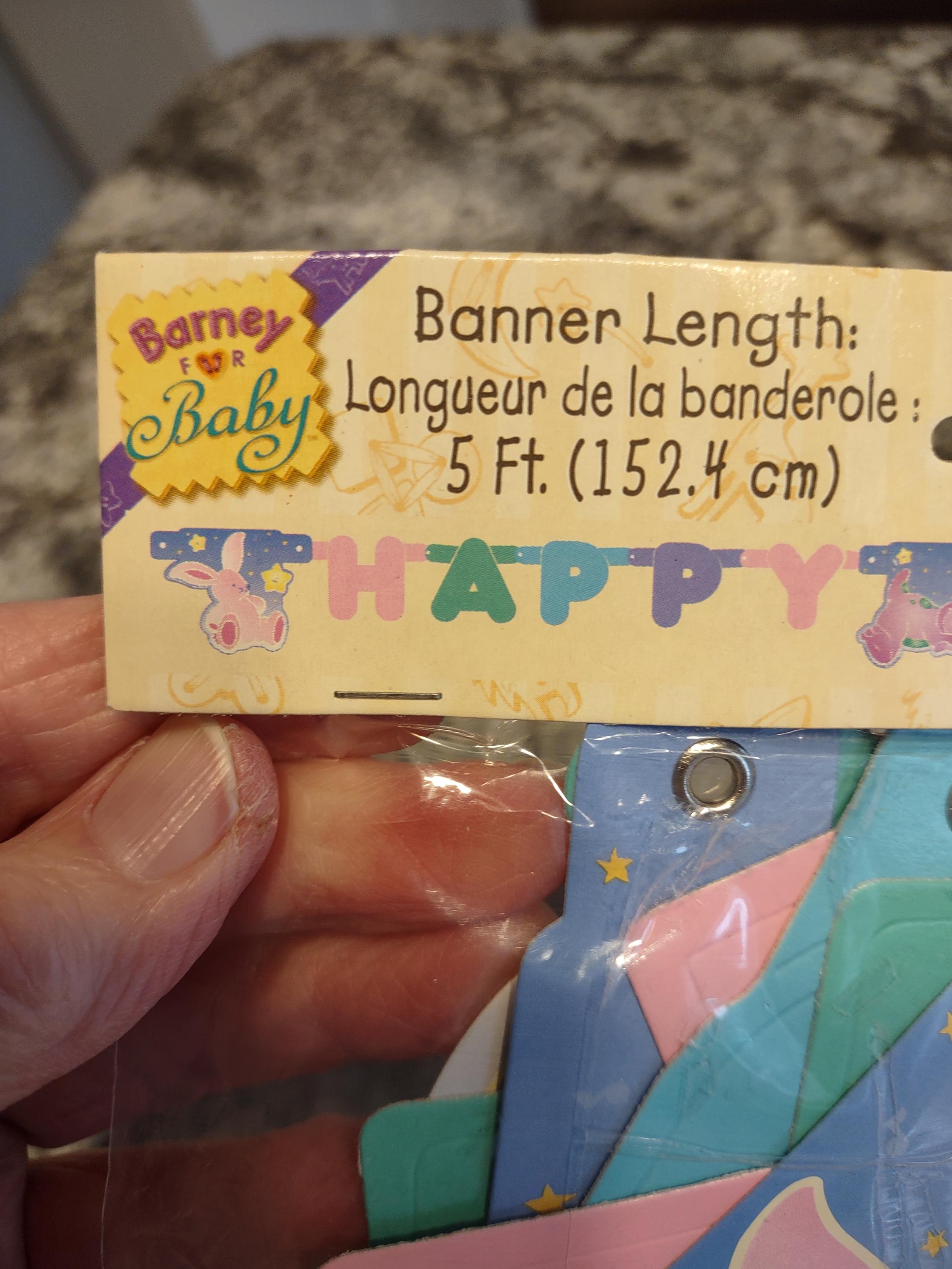 Designware Baby Vintage - Barney Baby - Birthday Banner - 5 Ft. - 2000 - Designware ...