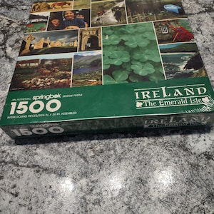 Vintage - Jigsaw Puzzle - 1500 Pieces - &quot;Ireland The Emerald Isle&quot; - Hallmark, Springbok - New, Old Stock - Sealed - 1987