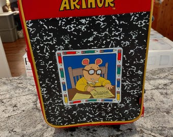 Vintage - "Arthur" Travel Bag/Carry-on Suitcase -  Wheeled - Black & Red - Marc Brown - 19” - 1998 - VGC