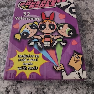 Vintage - Valentijnsklasruilkaarten - 'The Powerpuff Girls' - begin jaren 2000 - Cartoon Network - SEALED - Nieuw, Old Stock