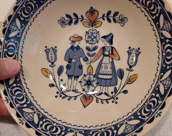 Vintage - Johnson Brothers flingor skål - Gammal granit "Hjärtan och blommor" - Järnsten - 15 cm - England - VGC