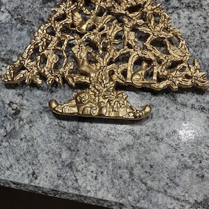 Brass Christmas Tree Shaped Trivet/ Wall Hanging - Vintage - 1980s