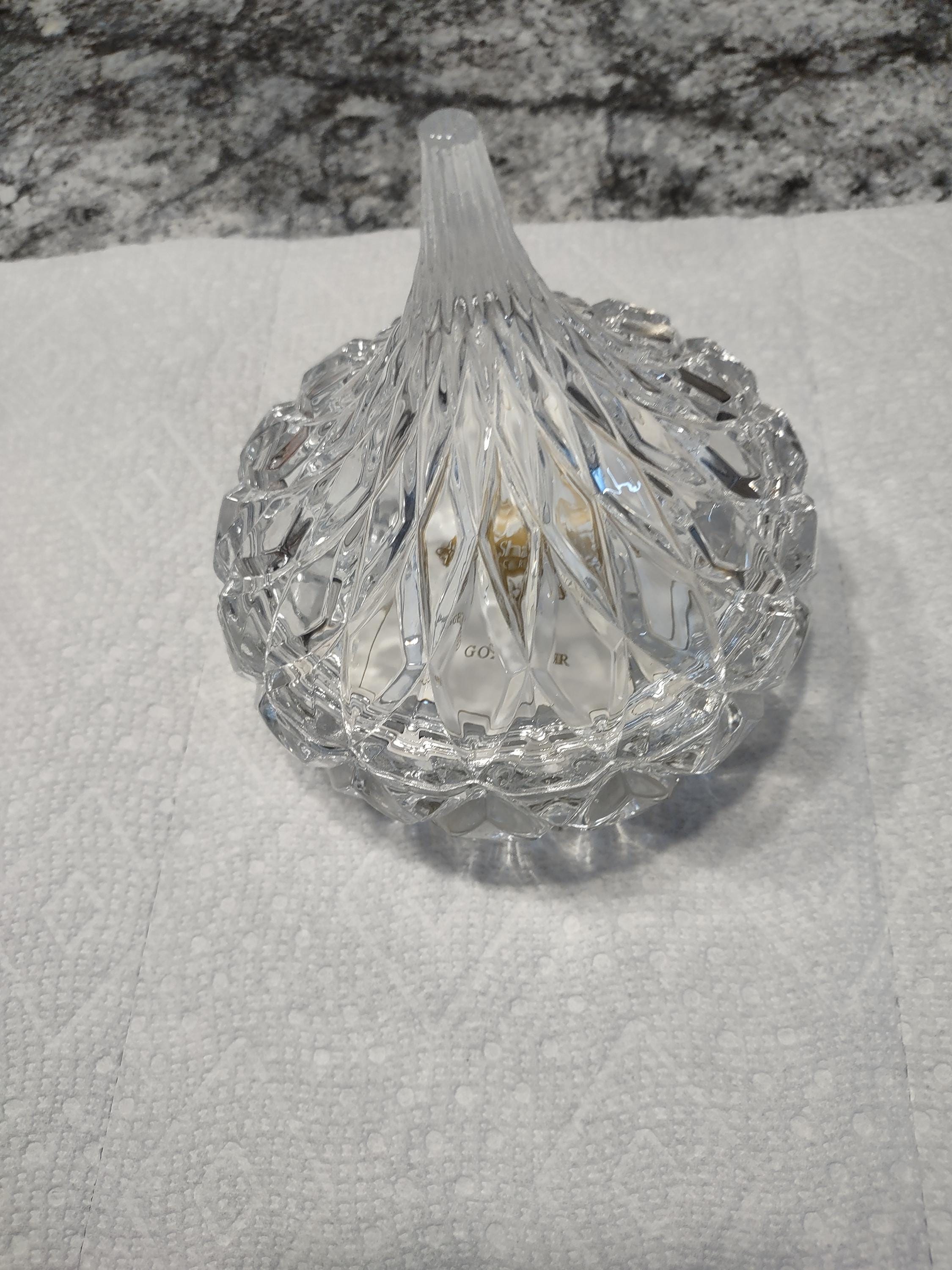Hershey Kiss Shaped Crystal Candy/trinket Dish - Shannon Crystal